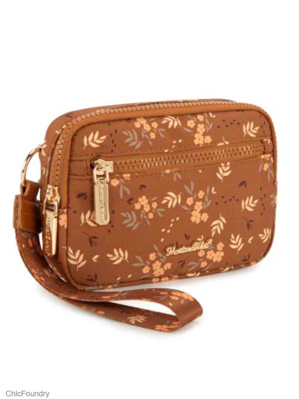 RFID 3-Zip Wristlet Crossbody Phone Wallet Nylon Purse